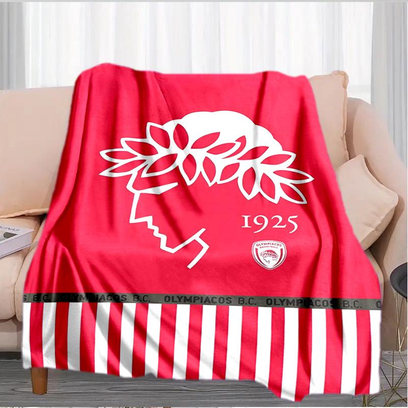 Olympiacos Fc: Coperta Orgoglio Rosso e Nero Adatta per Divani, Letti, Uffici e Campeggio - Regalo Perfetto per Halloween Natale
