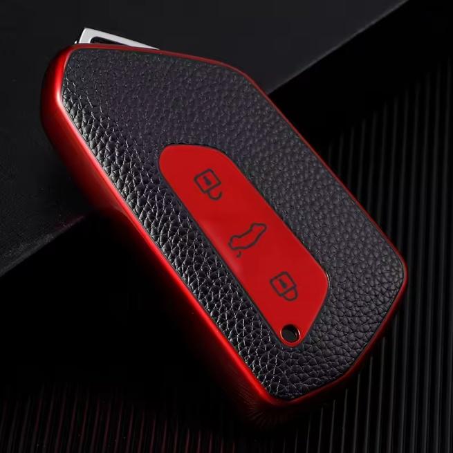 

Новый Дизайн Кожаный ТПУ Чехол для Ключа Автомобиля Оболочка Брелок Для VW Golf 8 ID4 Для Skoda Octavia 4 A8 MK8 Для Seat Leon Fr Mk4 Cupra Formentor 2023 красный