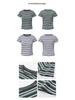 Retro Striped Slim Fit Cropped Short Sleeve T-shirt - Early Spring Petite Millennium Style