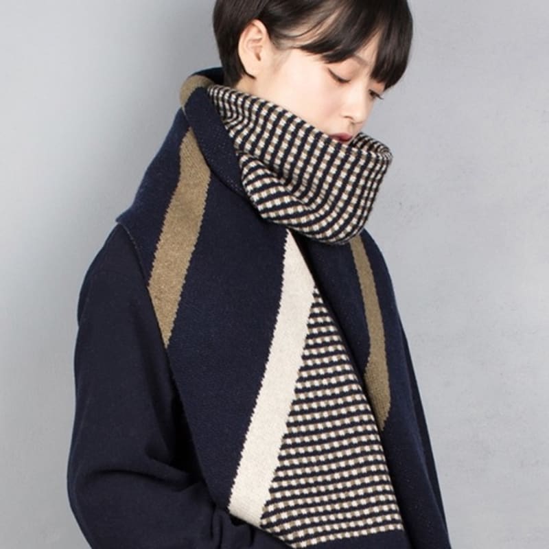 BB’DE SOLI’DE simple retro muffler navy