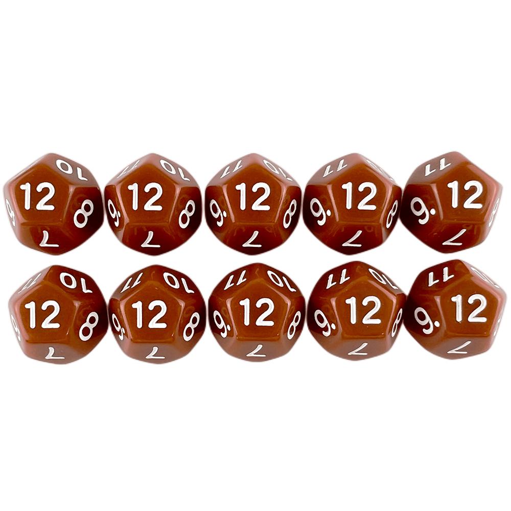 Multi-sided Dice 177mm TRPG DND Digital Dice Game Collection 12 Sided 10 Pieces for Board Games