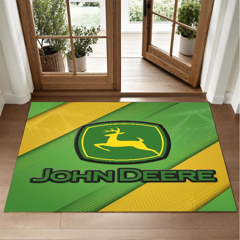 John Deere Design Crystal Velvet Rug Soft Decorative Mat for Bedroom Entrance