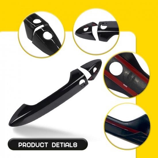 Gloss Outer Door Black Handle Cover*4 2013-2017 For Pilot Accord Honda Ridgeline