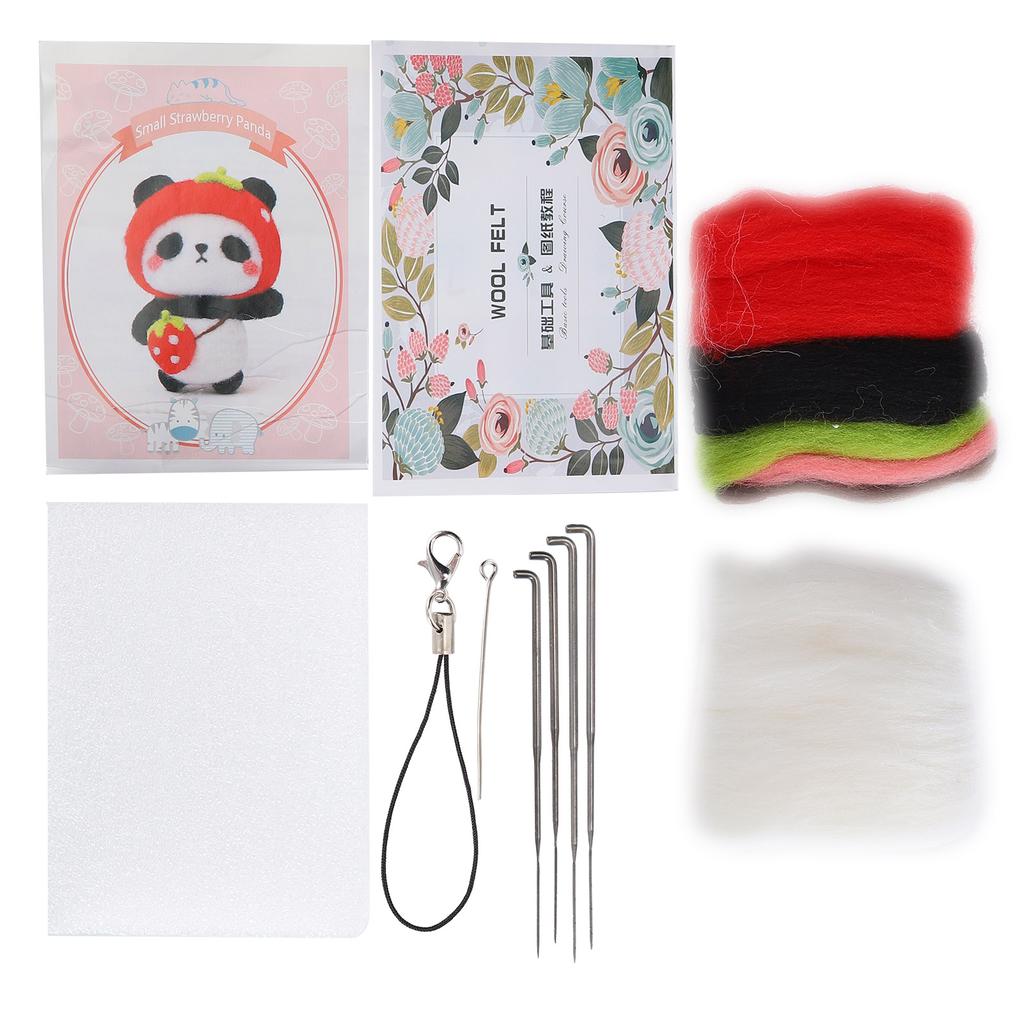 Needle Felting Kit Wool Fruit Doll Hand Made Accessory Package with Poke Needle Drawings(121#