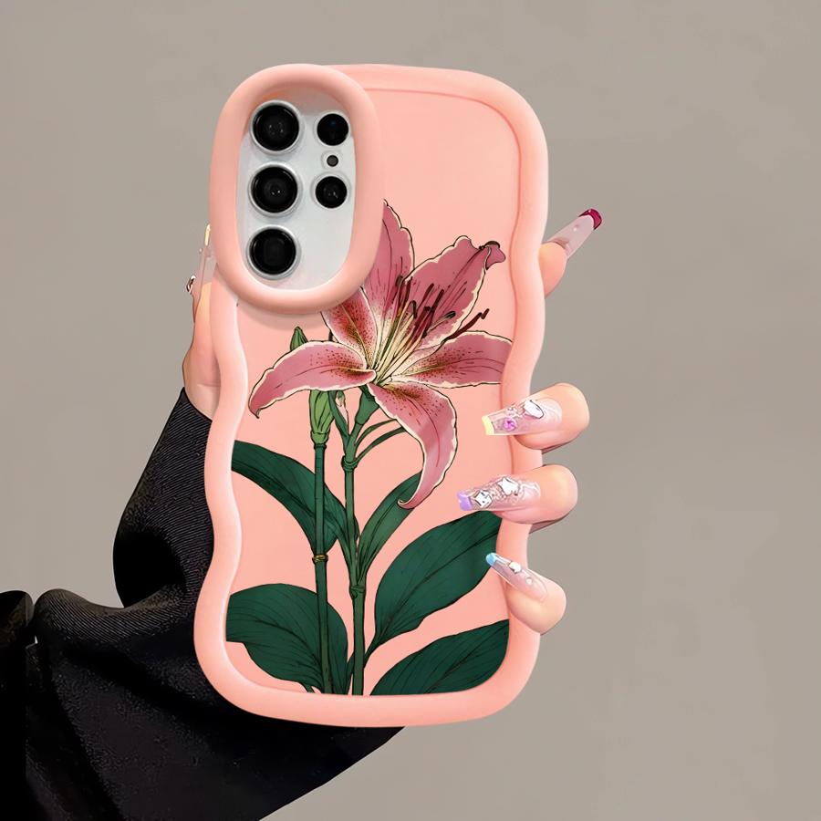Soft Phone Cover Case for Samsung Galaxy S20 FE S22 Ultra S23 Plus S24 A26 S21 A25 S25 A34 A55 A24 A54 A36 A35 Simple Floral