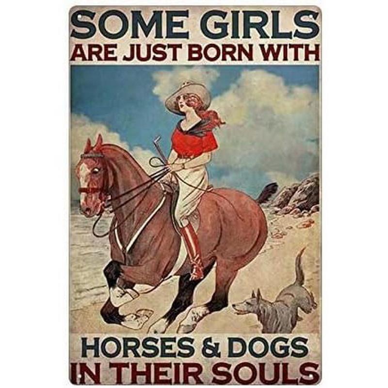 Vintage Cowgirl Metallschild Retro Westlich Reiten Zitat Blechschild für Heimbar Bauernhaus Dekoration Das Leben ist Hart Spirituell Wi