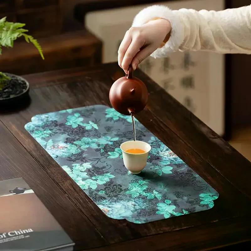 Chinese-style Retro Zen-inspired Double-sided Waterproof And Non-slip Tea Table Mat, Dry Brewing Mat, Long Table Runner
