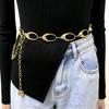 New Light Luxury Metal Oval Hollow Diamond Waist Chain Rose Pendant Adjustable Chain Belt Spice Girl Exposed Navel
