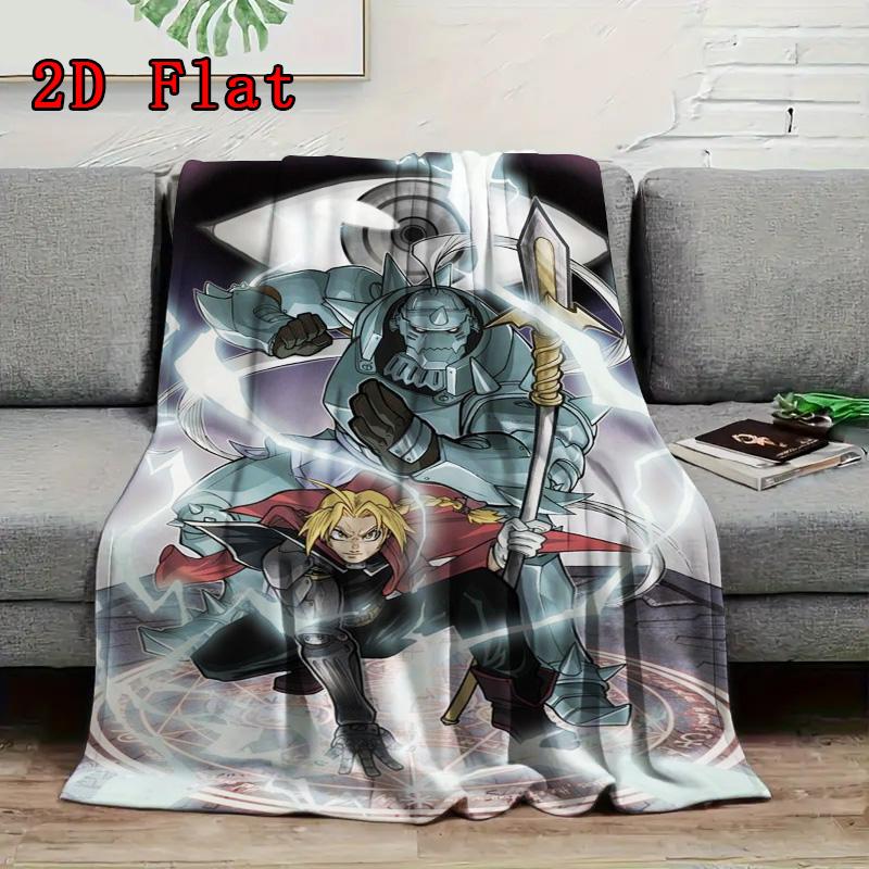 The Elric brothers Alphonse Elric 2D Flat Pattern Flannel Blanket High quality All Seasons Warmth and Comfort Perfect for Christmas Gifts.NMT0928188