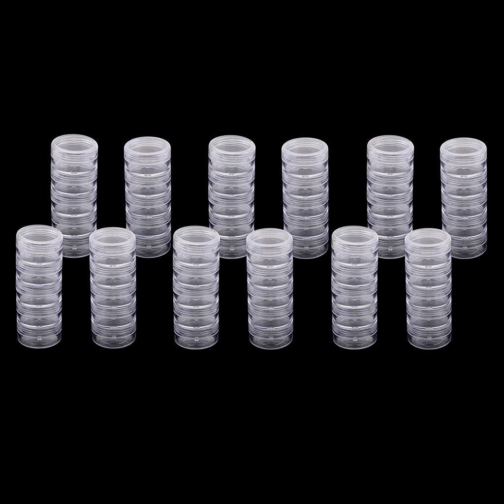 

12 шт. 5 Штабелируемых Круглых Пластиковых Коробок Органайзеры для Хранения Мелких Предметов и Поделок