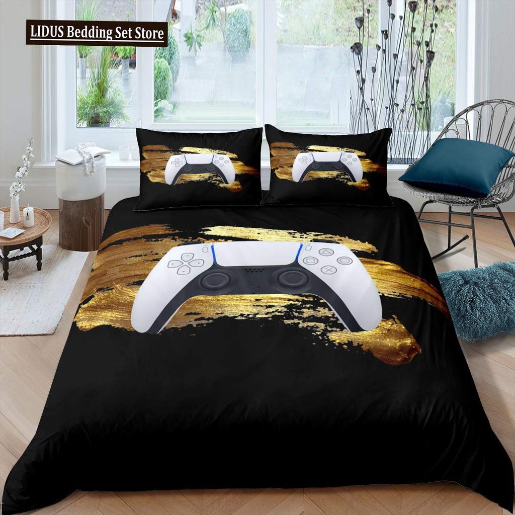 Games Duvet Cover Set Boy Kid Gamepad Bedding Set Video Game Controller Polyester Comforter Cover Player Modern Gamer Bedclothes