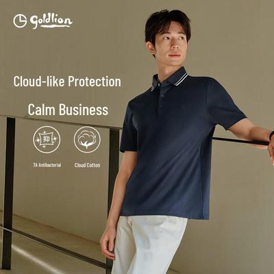 Goldlion Men's Short Sleeve Business Casual Polo Shirt