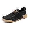 Fashion Men's British-Style Leather Lace-Up Sneakers Non-Slip White Casual Shoes Trendy Versatile Streetwear Footwear for Daily Comfort
