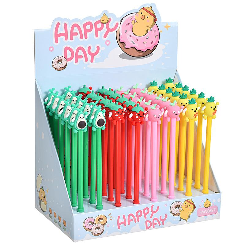 48Pcs Cute Fruit Shape Gel Pen School Office Supplies Kawaii Prize Gift Writing Tools Holiday Gift Novelty Stationery Teacher Party Favors Back To Sch