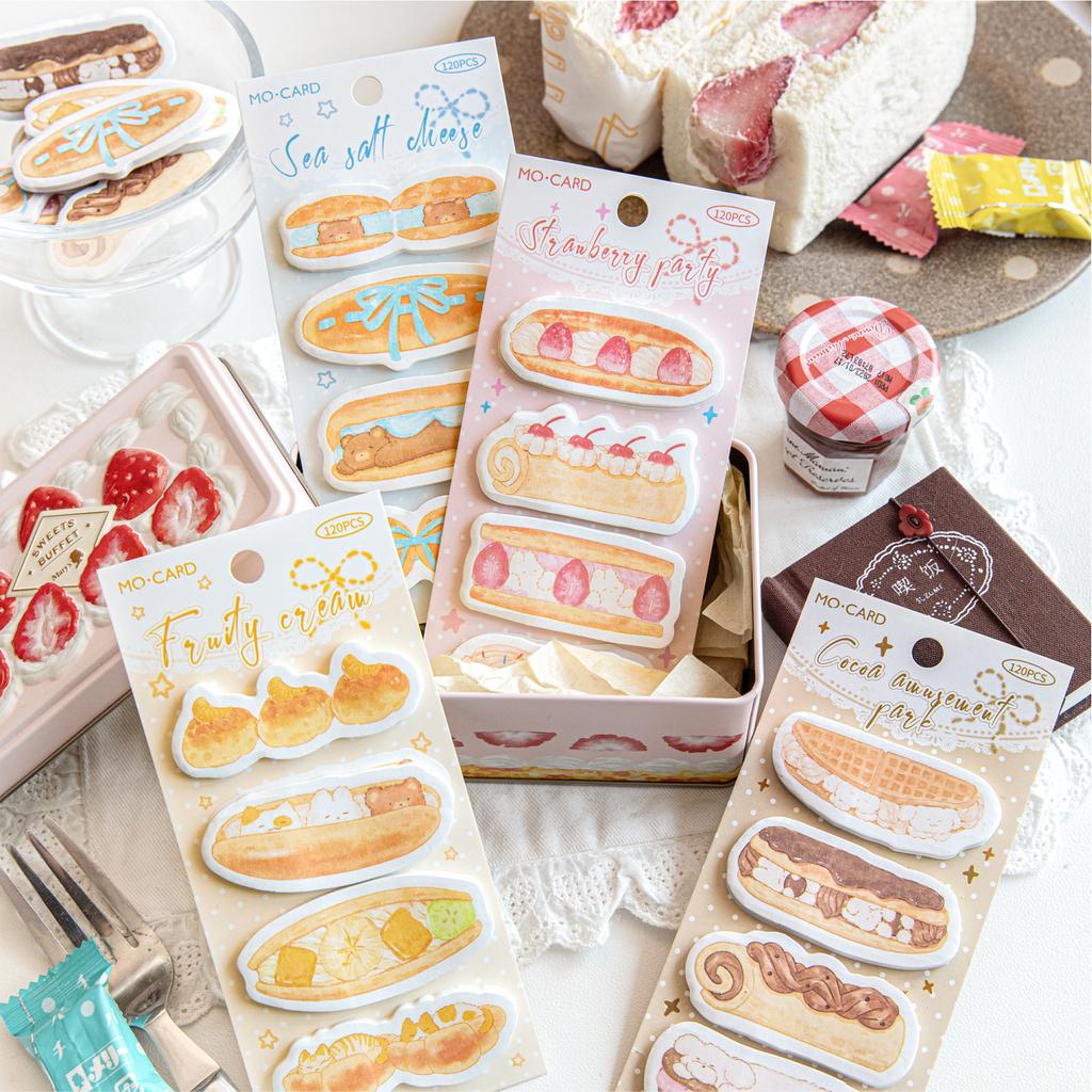 JIAMEI 120pcs Cream Bakery Series Kawaii Food Desserts Message Convenience Sticker DIY Diary Scrapbook Cute Student Stationery