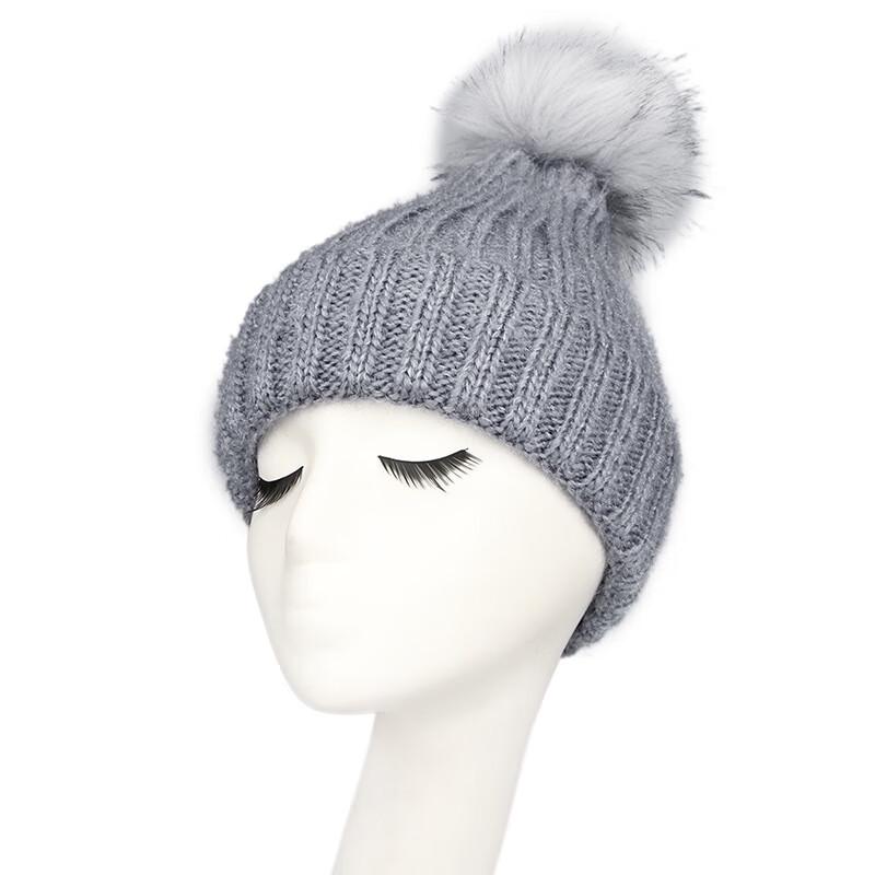 ZHENYUEQI Women s Winter Shiny Knitted Pom-pom Beanie One Size