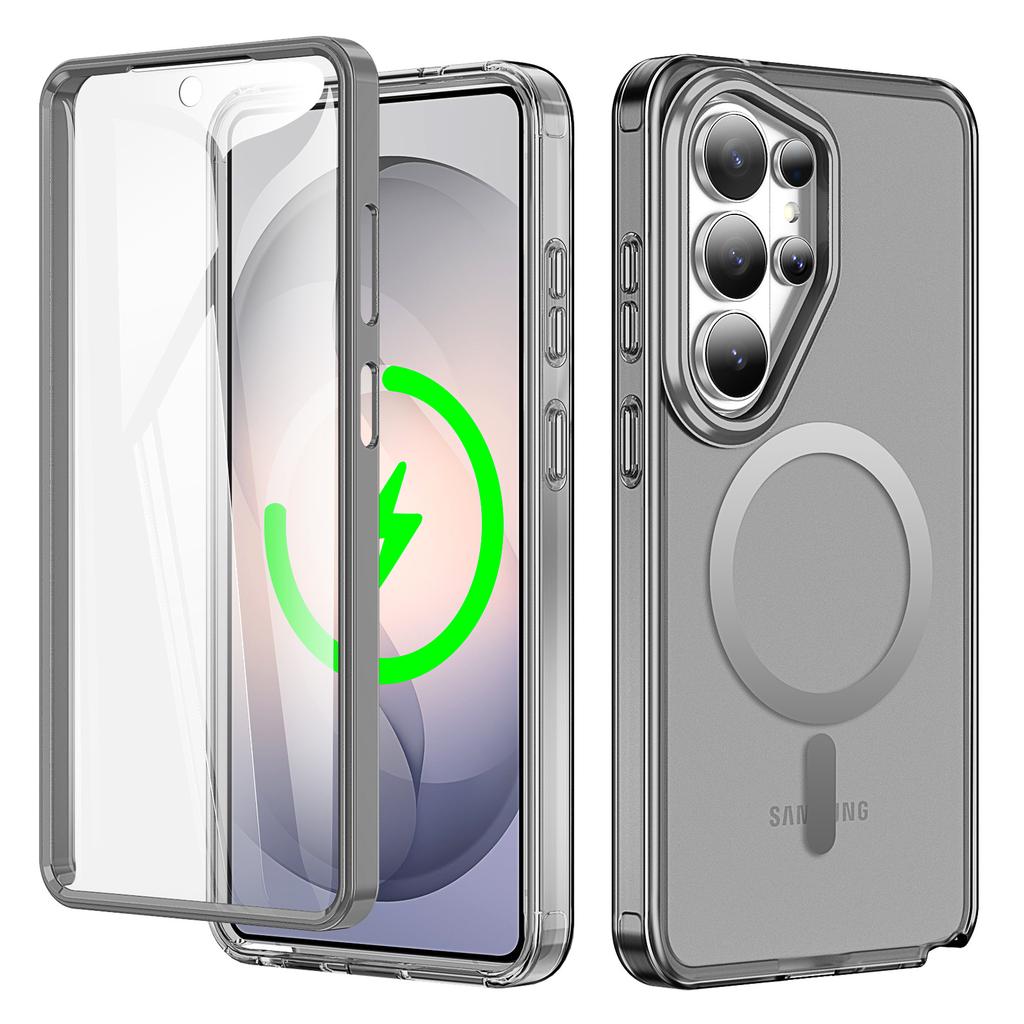 Applicable To Samsung S26Ultra 2-in-1 Magnetic Mobile Phone Case S25Ultra Transparent S24 Anti-drop Protective Case