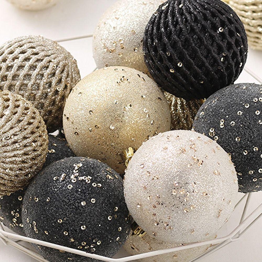 12pcs Plastic Painted Christmas Ball Gift Box 8cm Christmas Tree Pendant  Hotel Office