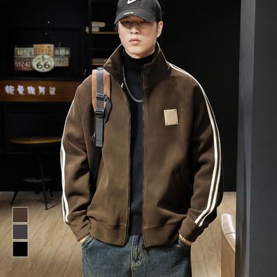 Pull cardigan zippé à col montant printemps et automne pour homme, marque tendance, grande taille, veste de sport premium de printemps pour homme