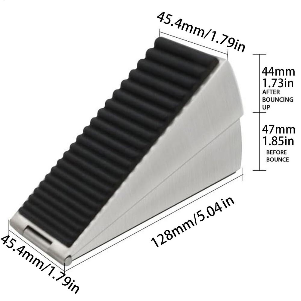 Heavy Duty Door Stopper Height Adjustable Spring Loaded Wedge Door Rear Retainer Non-Slip Door Stop For Home Office