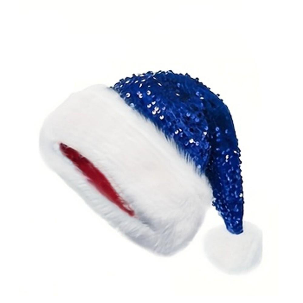 Glittery Sparkly Sequin Santa Hat Red Glitter Holiday Headwear New Year Xmas Cap  Party Supplies