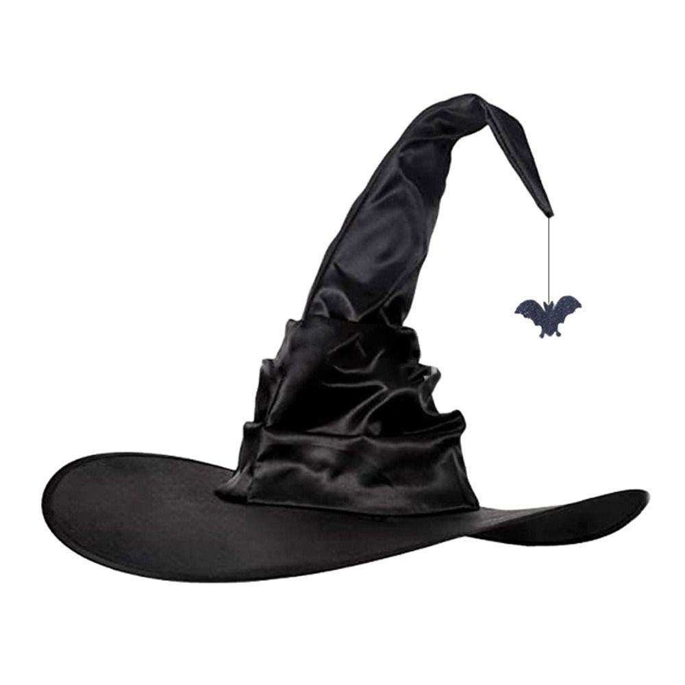 Pleated Modern Witch Hat Black Purple Makeup Props Leisure Halloween Hat  Travel