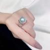 New Luxury Imitation Pearl Ring Female Dazzling Zirconia Accessories for Wedding Party Awesome Gift for Women Fashion Jewelry