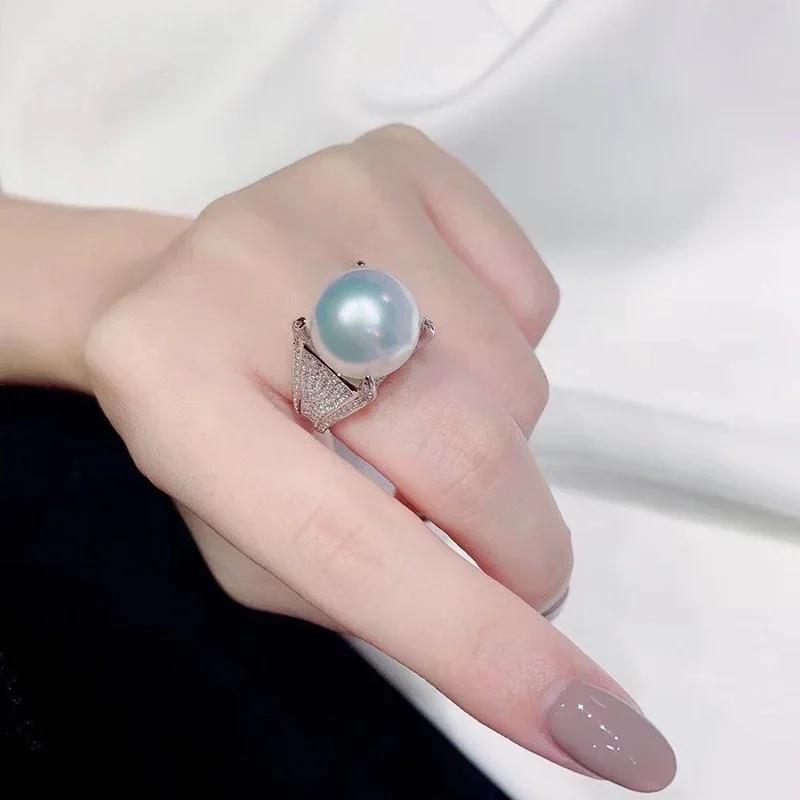 New Luxury Imitation Pearl Ring Female Dazzling Zirconia Accessories for Wedding Party Awesome Gift for Women Fashion Jewelry