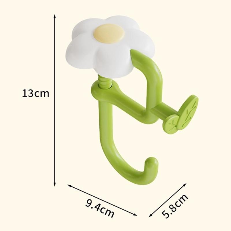 Desktop Storage Hook Flower-Shaped Adjustable Hook Desk Edge Hook Removable For Office Headphones Backpacks