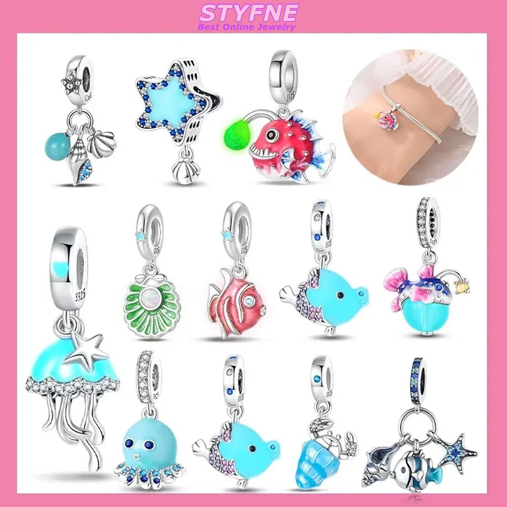Firefly Ocean Star Octopus Copper Charms And Fish Glowing Changing Color Trendy Original Bracelets Diy Fine Jewelry Gifts