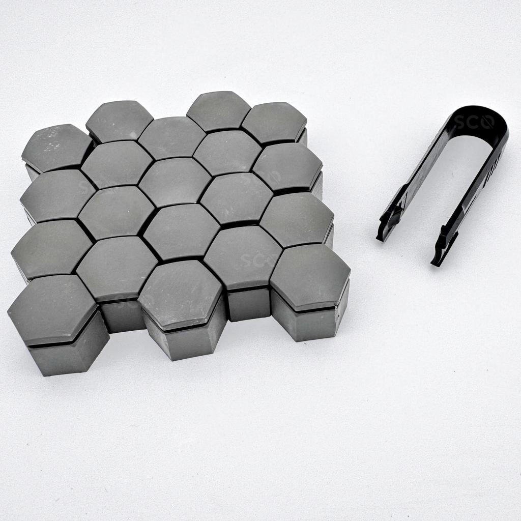 Radschraubenabdeckung für für Astra J für Astra K 20 Stück 19x24mm Graue Farbe Radschraubenkappe für Insignia B für Mokka 13450275; 1008035