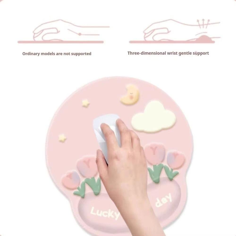 Hand Support Tulip Mouse Pad Non-Slip Mouse Wrist Rest Wrist Rest Mouse Pad  Home Decor