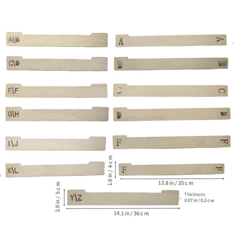 13/26Pcs Wooden Bookcase Separators Numbered Marker For Music Discs And Magazine Storage