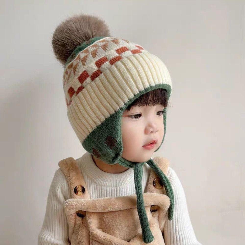 Ear Protection Baby Beanie Caps Soft Earflap Winter Hat Winter Warm Kids Knit Hat Toddler