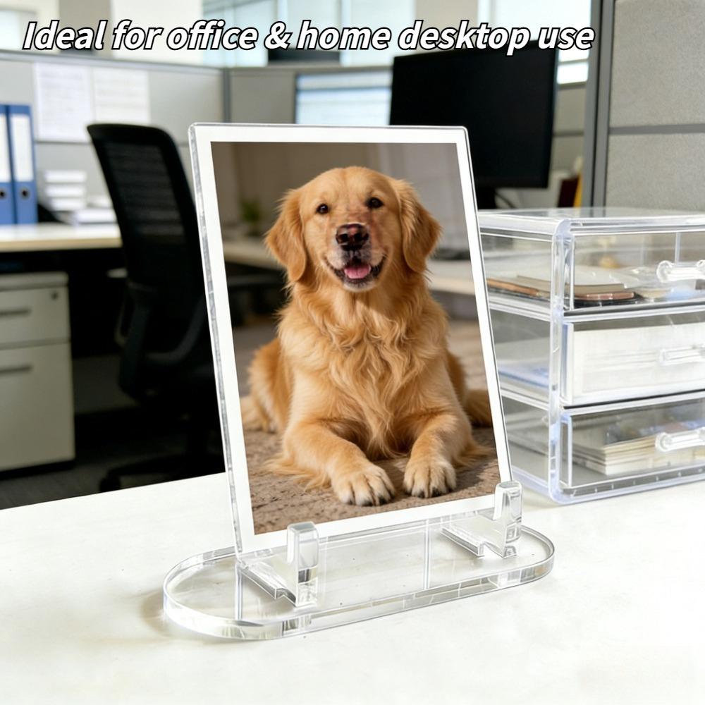 Clear Acrylic Display Stand Practical Easel Design Desktop Organizer For Cards, Badges, Mini Collectibles & Photos Display
