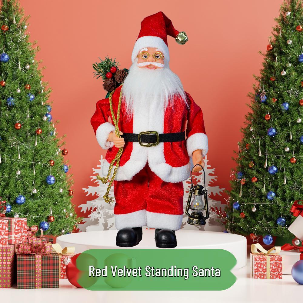 Festive Standing Santa Claus Doll with Creative Christmas Backpack Ornament