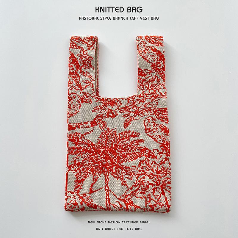 Colorful Knitted Handbags: Women's Fashion Shoulder Bags & Vest Waistcoat Styles