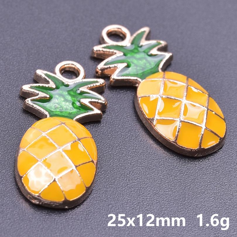 20 Stück Lebensmittel-Accessoires Rote Erdbeere Kirsche Emaille-Anhänger Für Schmuckherstellung Großhandel Frucht Banane Avocado Anhänger Anhänger-Zubehör