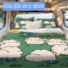 Cute Cartoon Cat Party Print Pattern Bedding,Quilt Set Quilt Cover Pillowcase Home Birthday Gift (1*duvet cover+2*pillowcase,without core)ZSJT0917270