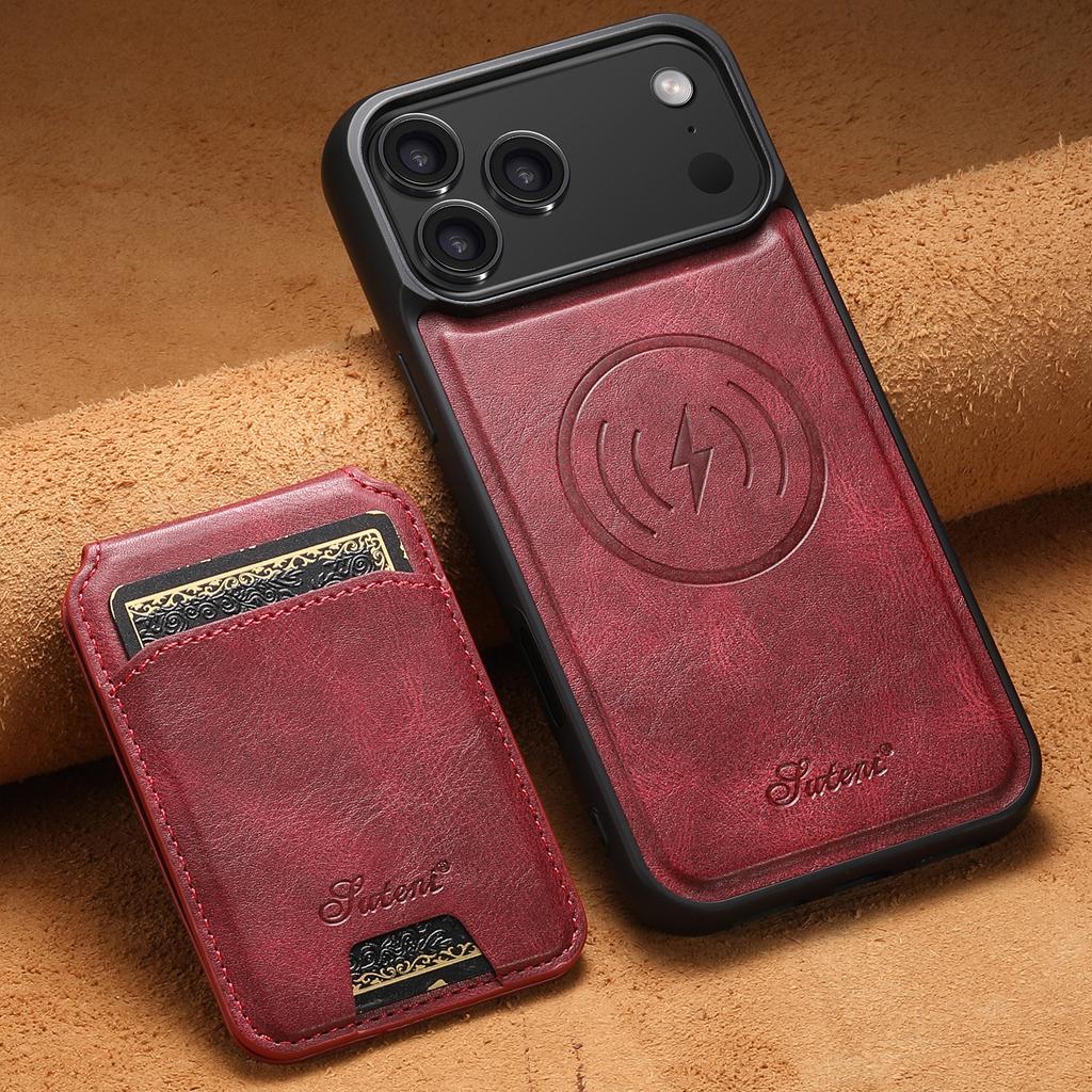For Magsafe Case For iPhone 17 Pro Max 14 12 13 15 16 Pro Max Plus Leather Wallet Card Holder Slots Magnetic Back Cover K0026
