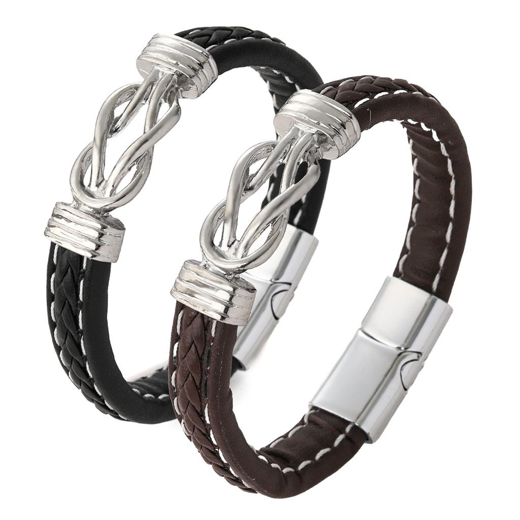 Commuter bracelet men's bracelet leather bracelet alloy magnetic twist punk bracelet