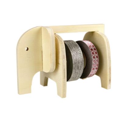 MégaCréa DIY - Wooden Dispenser for Masking Tape Elephant 11.5 Cm