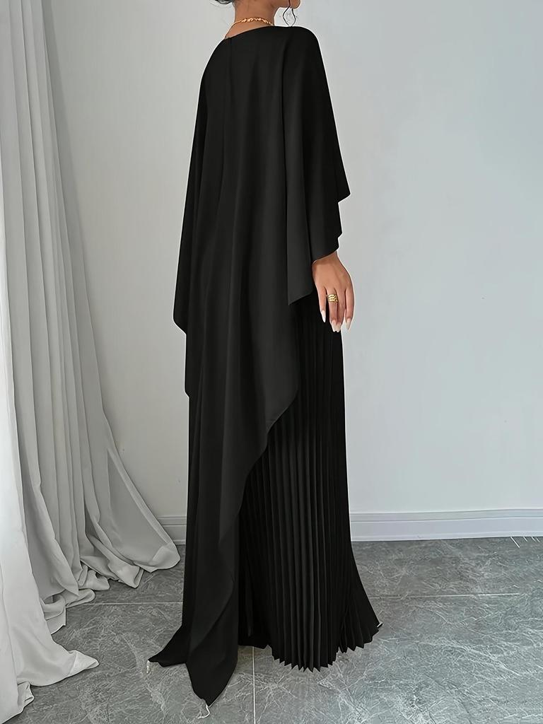 Completo Due Pezzi Elegante alla Moda 2026: Gonna Pieghettata Irregolare con Top a Manica Pipistrello Larga per Donna