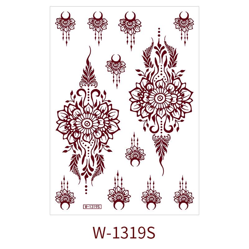 Zhengxiang 2025 Waterproof Brown Floral Lace Henna Tattoo Sticker