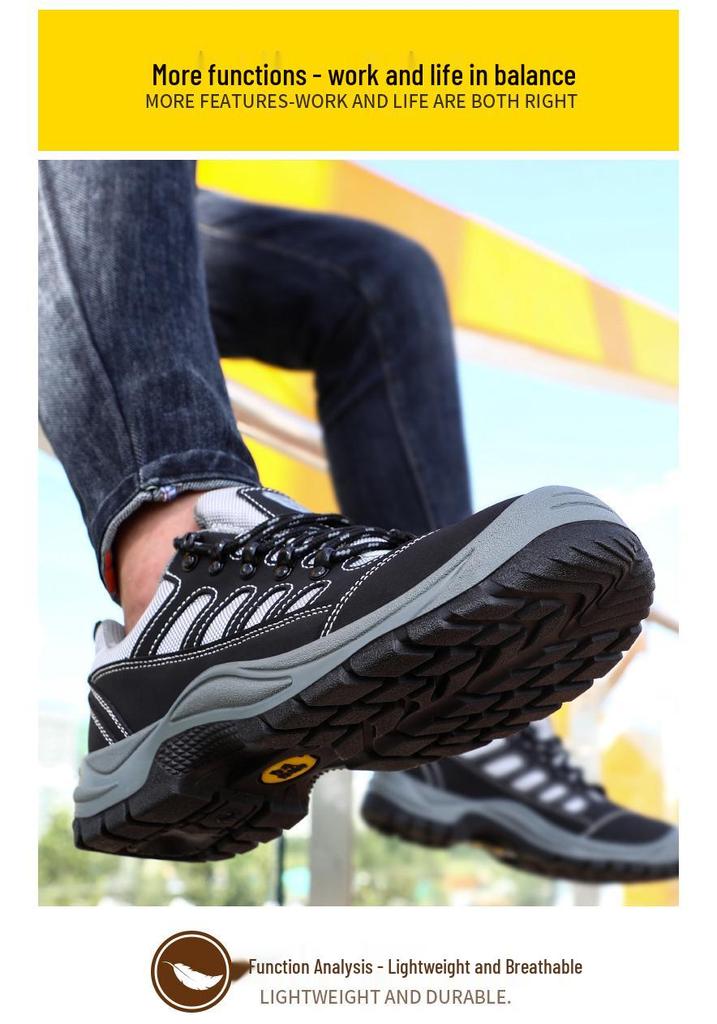 Spring Safety Work Shoes: Anti-Smash, Puncture-Resistant, Durable Soles, Oil, Acid & Alkali Resistant for Construction Sites