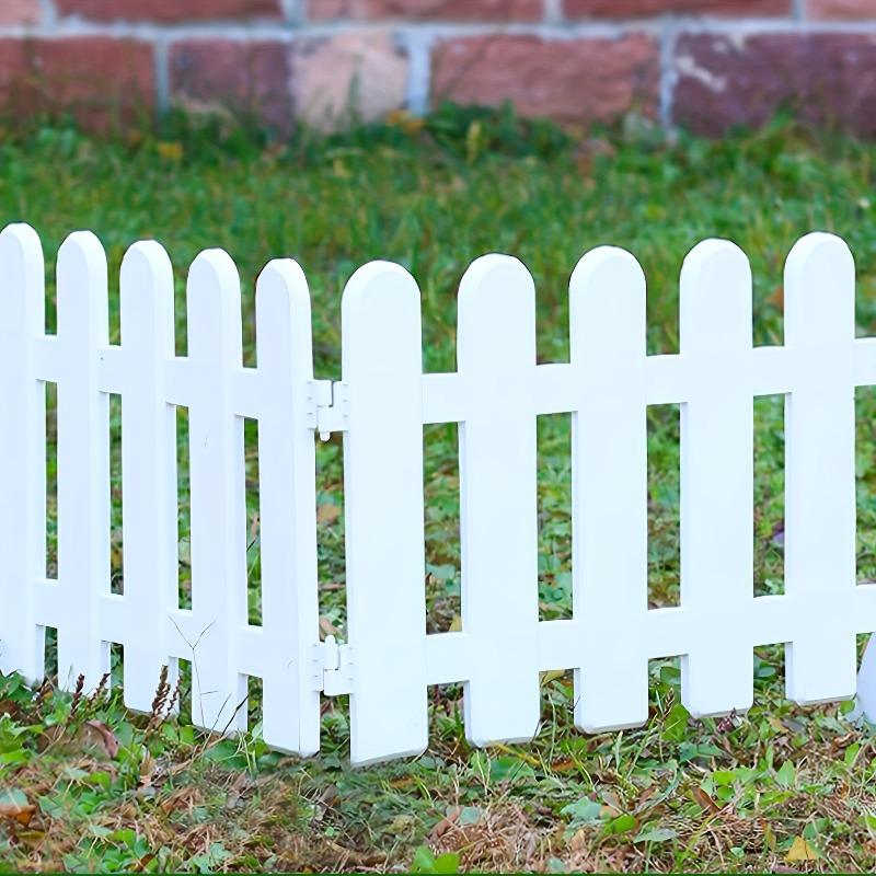 10pcs White Plastic Fence Panels Durable Easy-to-Set-Up Outdoor Decor Christmas Trees Wedding Parties Garden Edges Path Dividers