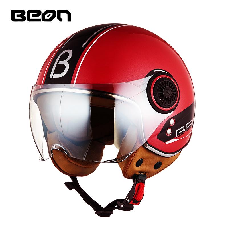 BEON Motorcycle Helmet Open Face Casco Moto Electric Scooter Helmet DOT Certified Retro Vintage Helmet Motorbike Racing Capacete