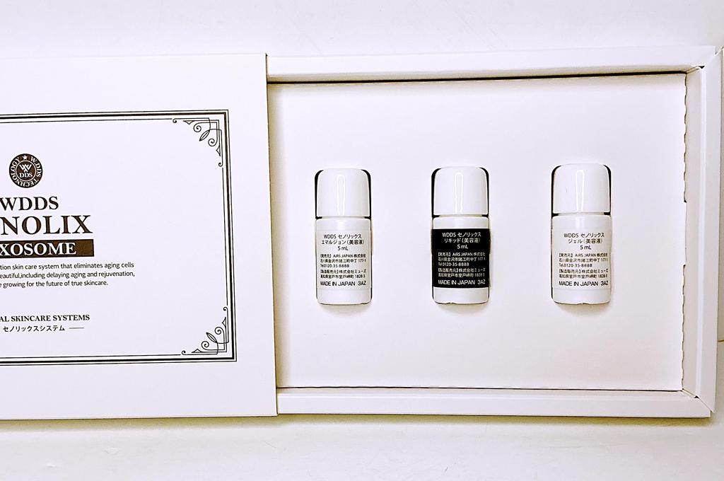 WDDS SENOLIX Exosome Serum Stem Cell Culture Fluid Skincare Made In Japan (Trial Kit) 3-Step (4-Box Set), Formula, Anti-Aging System,