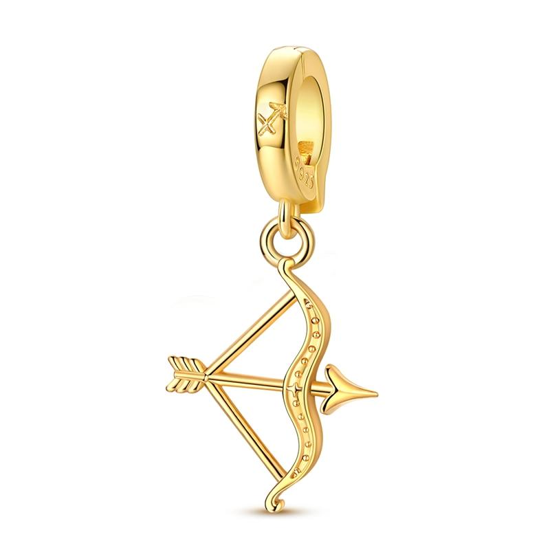 Original 925 Sterling Silver Charms Golden 12 Constellation Openable Pendant Fit Original Bracelet For Women DIY Jewelry Gift
