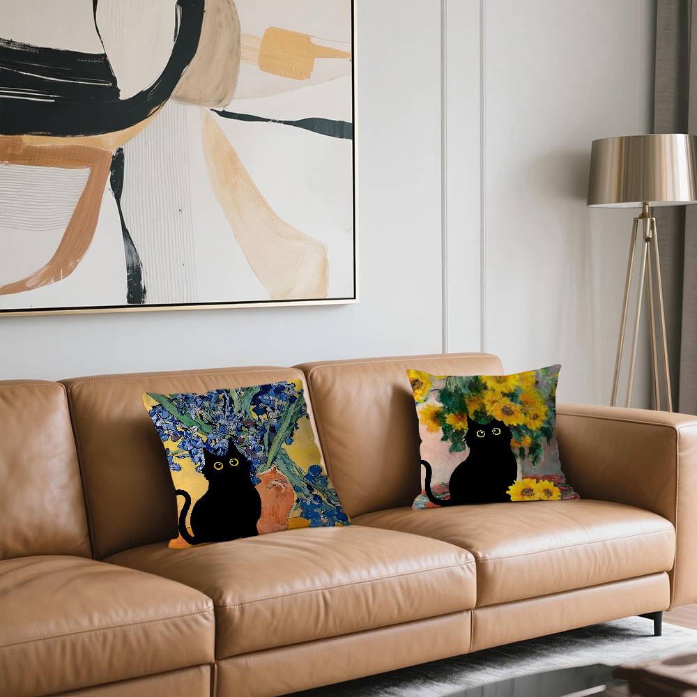 Katze Und V-Vincent V-Van Gogh Kissenbezug Design Kissenbezug Dekor Feiertagsdekoration